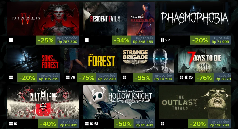 Cara mendapatkan game horor Indonesia di Steam dengan harga terbaik