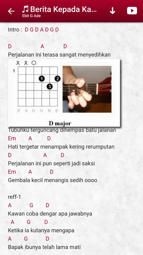 Contoh Kunci Gitar Ballad Indonesia Populer