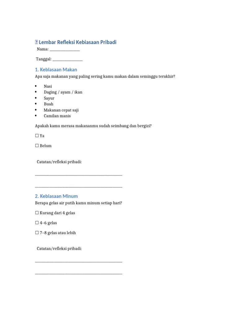 Kesimpulan dan Refleksi Pribadi