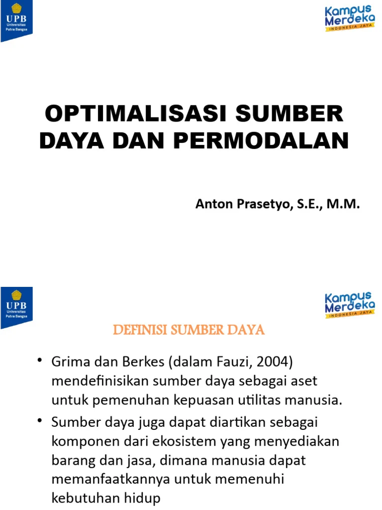 Optimalisasi Sumber Daya dan Item