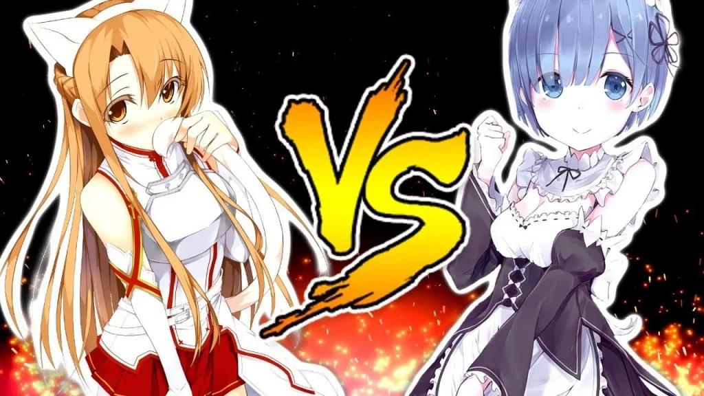 perbandingan contoh waifu untuk pemula: Asuna vs. Rem