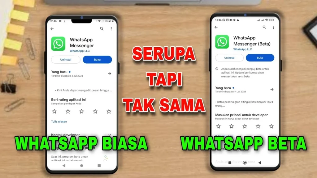 Perbandingan: WhatsApp beta vs WhatsApp versi stabil